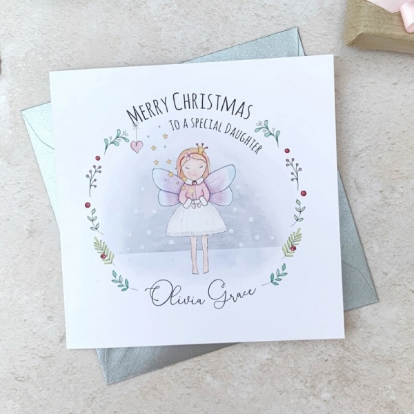 Personalised Girls Christmas Card - Fairy Christmas cards